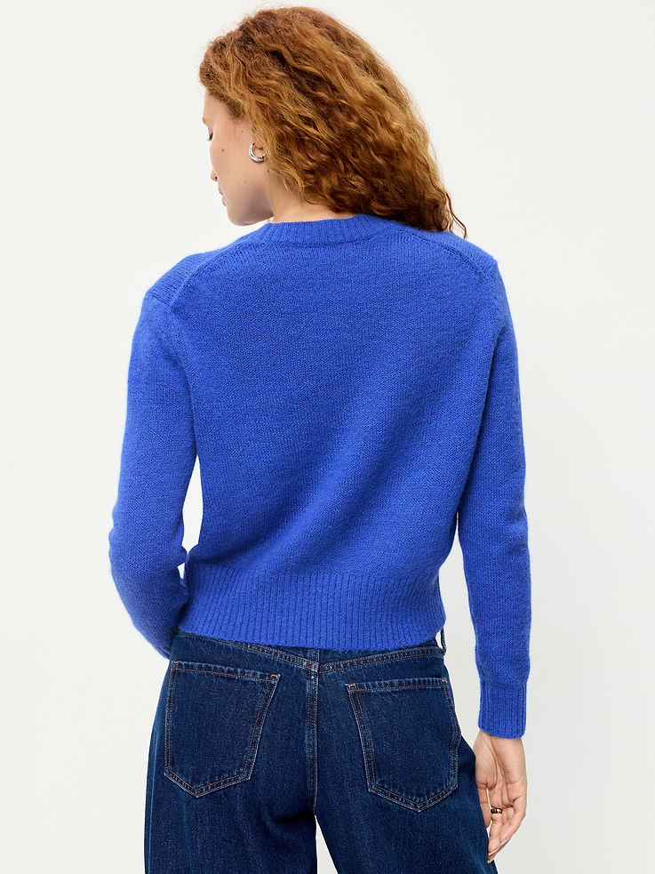 Image 2 of 5, Shrunken Cozy Crew-Neck Sweater