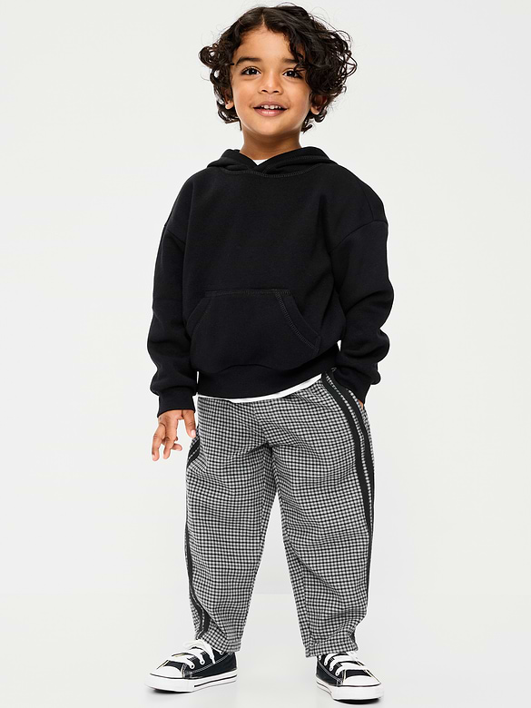 Barrel-Leg Twill Track Pants for Toddler Boys