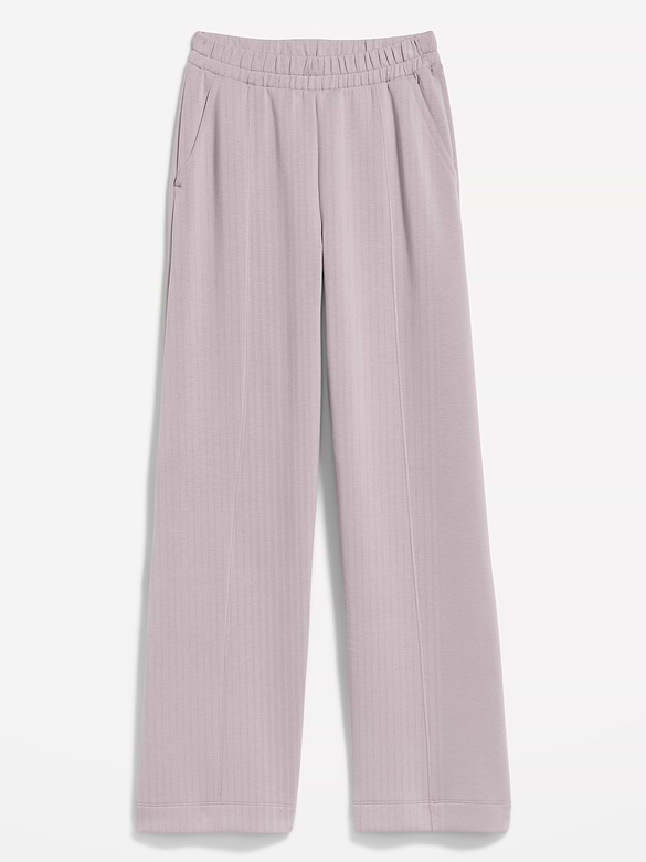 Pantalon jambe large à taille haute en molleton qui reprend sa forme