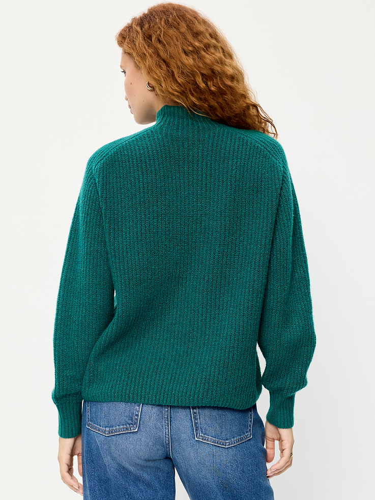 Image 2 of 5, SoSoft Mock-Neck Shaker Sweater