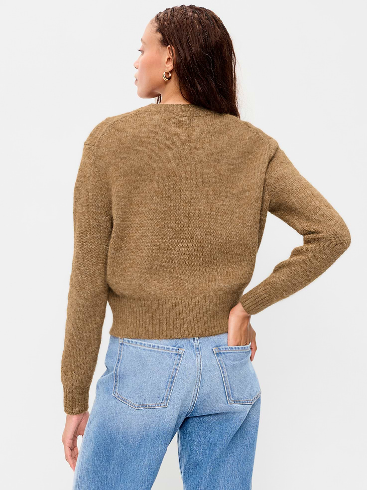 Image 2 of 5, Shrunken Cozy Crew-Neck Sweater