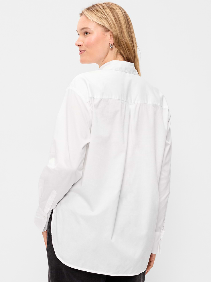 Image 3 of 5, Oversized Tuxedo-Front Button-Down Shirt