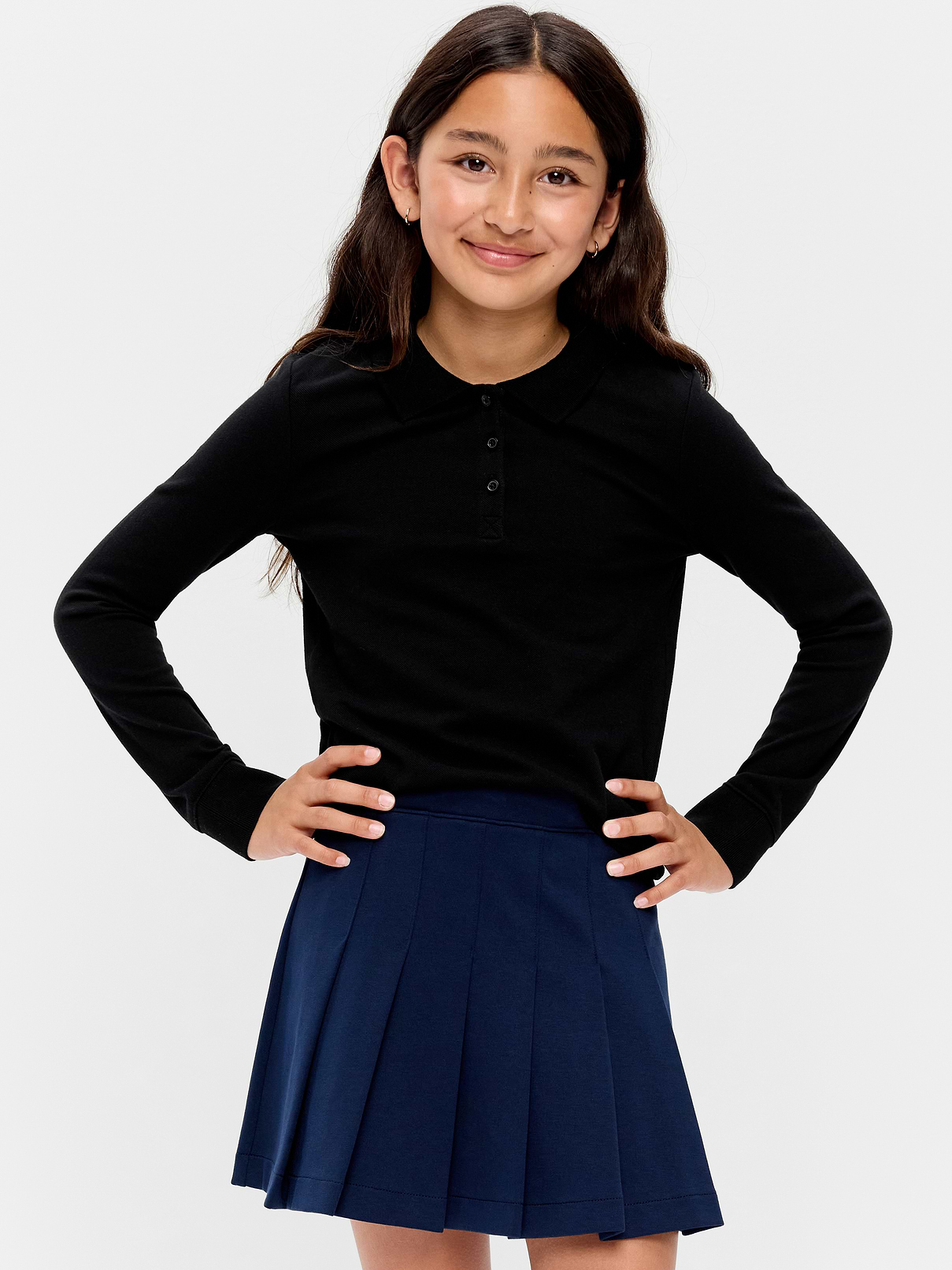 Image number 1 showing, Uniform Pique Polo Shirt for Girls