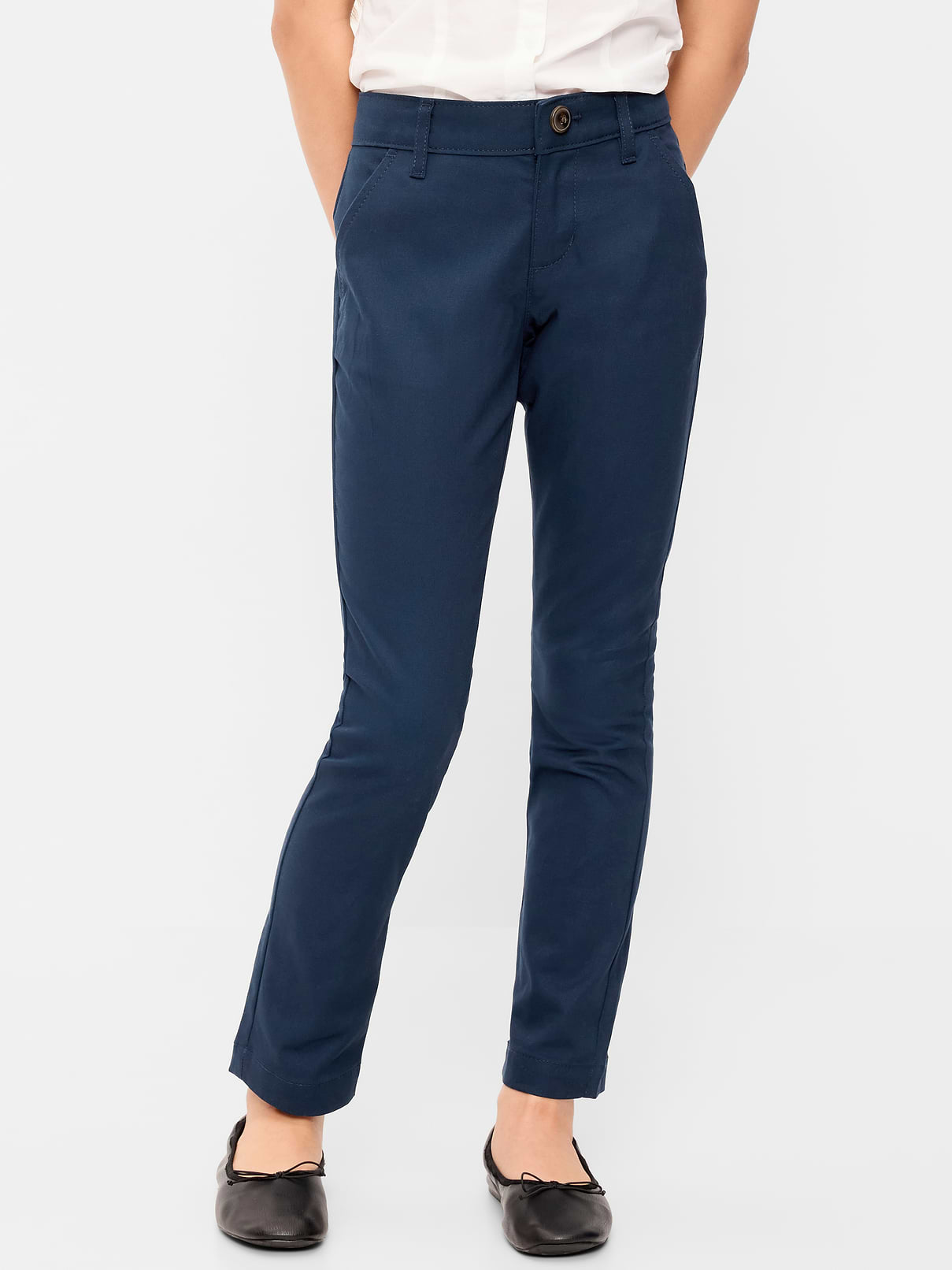 Image number 1 showing, Skinny School Uniform Pants for Girls