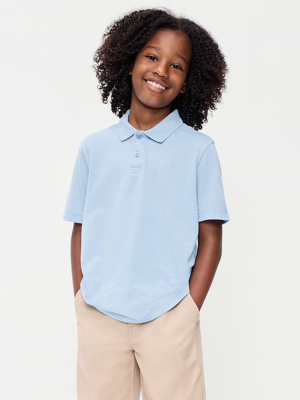 School Uniform Jersey Polo Shirt for Boys