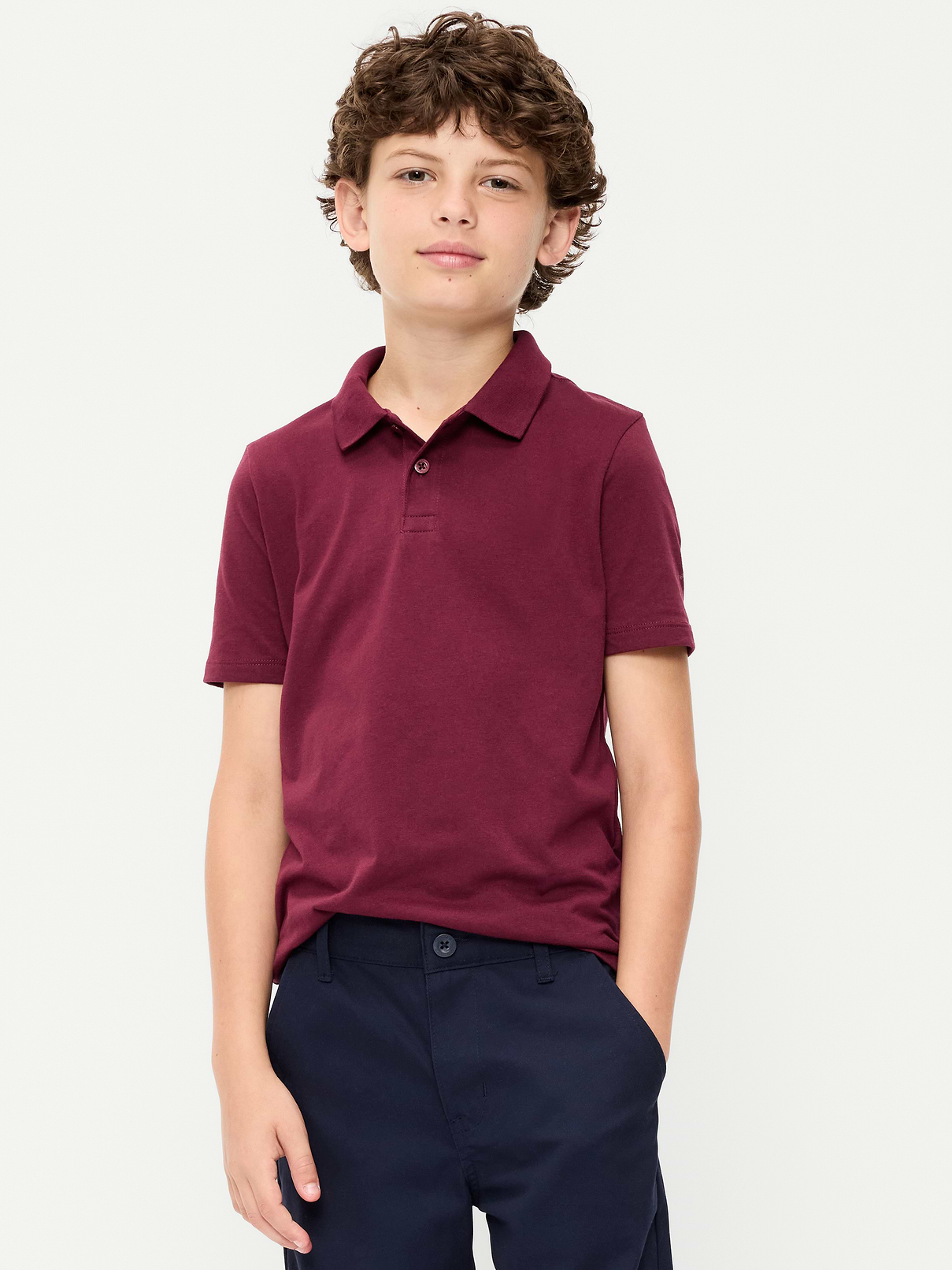 Image number 1 showing, School Uniform Jersey Polo Shirt for Boys