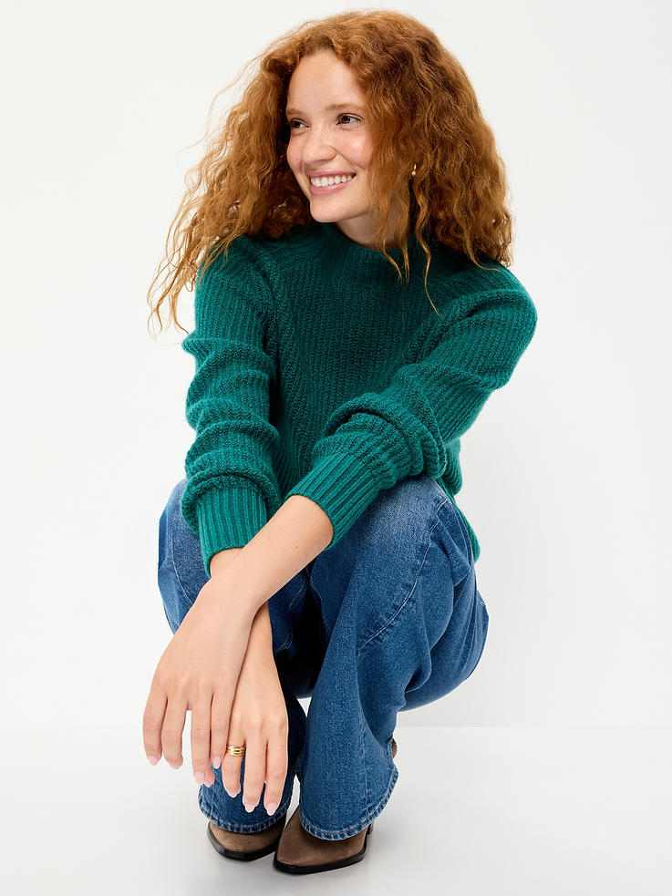 Image 3 of 5, SoSoft Mock-Neck Shaker Sweater