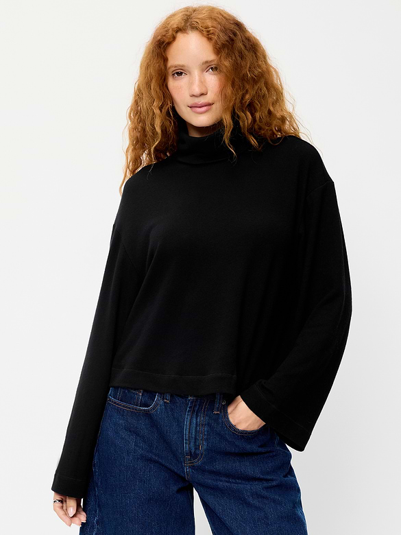 Long-Sleeve Oversized Turtleneck Sweater