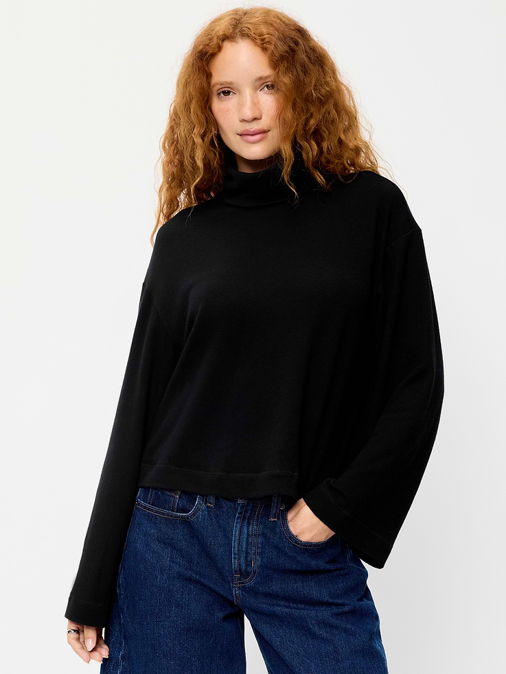 Image 1 of 5, turtleneck, long wide sleeves, pullover style, Product #908485