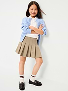 L'image numéro 2 présente Jupe-short à plis d’uniforme scolaire en tricot point de Rome pour fille