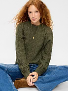 Image 3 of 5, Pointelle Crew-Neck Tunic Sweater, New
