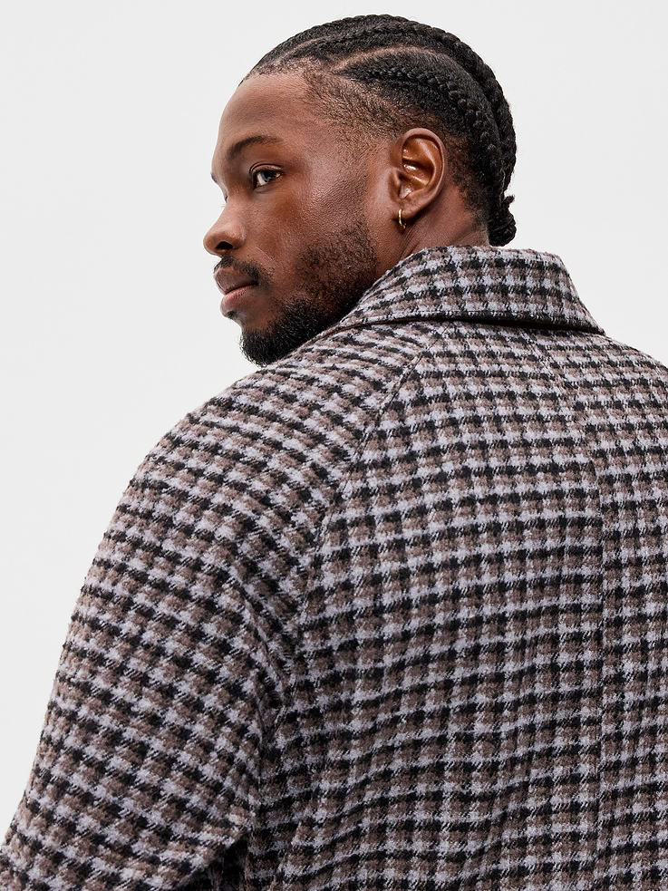 Image 4 of 6, Relaxed Long Twill Topcoat for Men