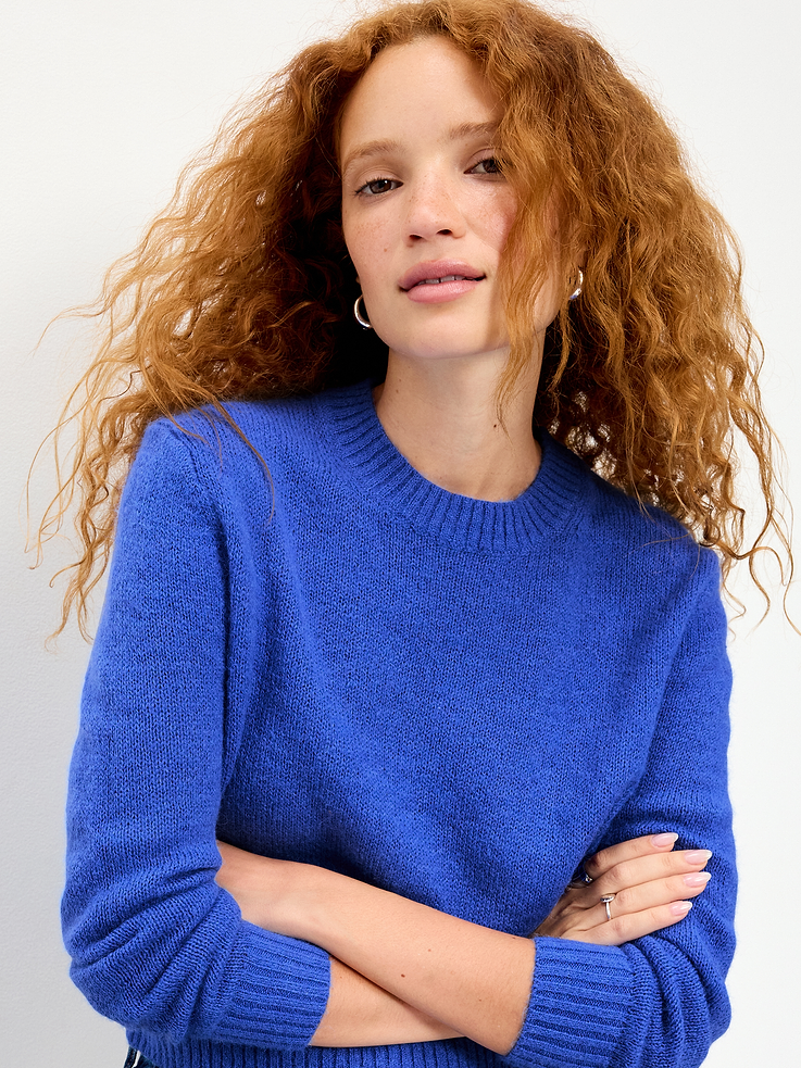Image 1 of 5, crew neck, long sleeves, rib-knit hem and cuffs, Product #1182260