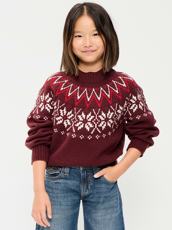 Chandail à manches longues SoSoft à motif jacquard pour fille