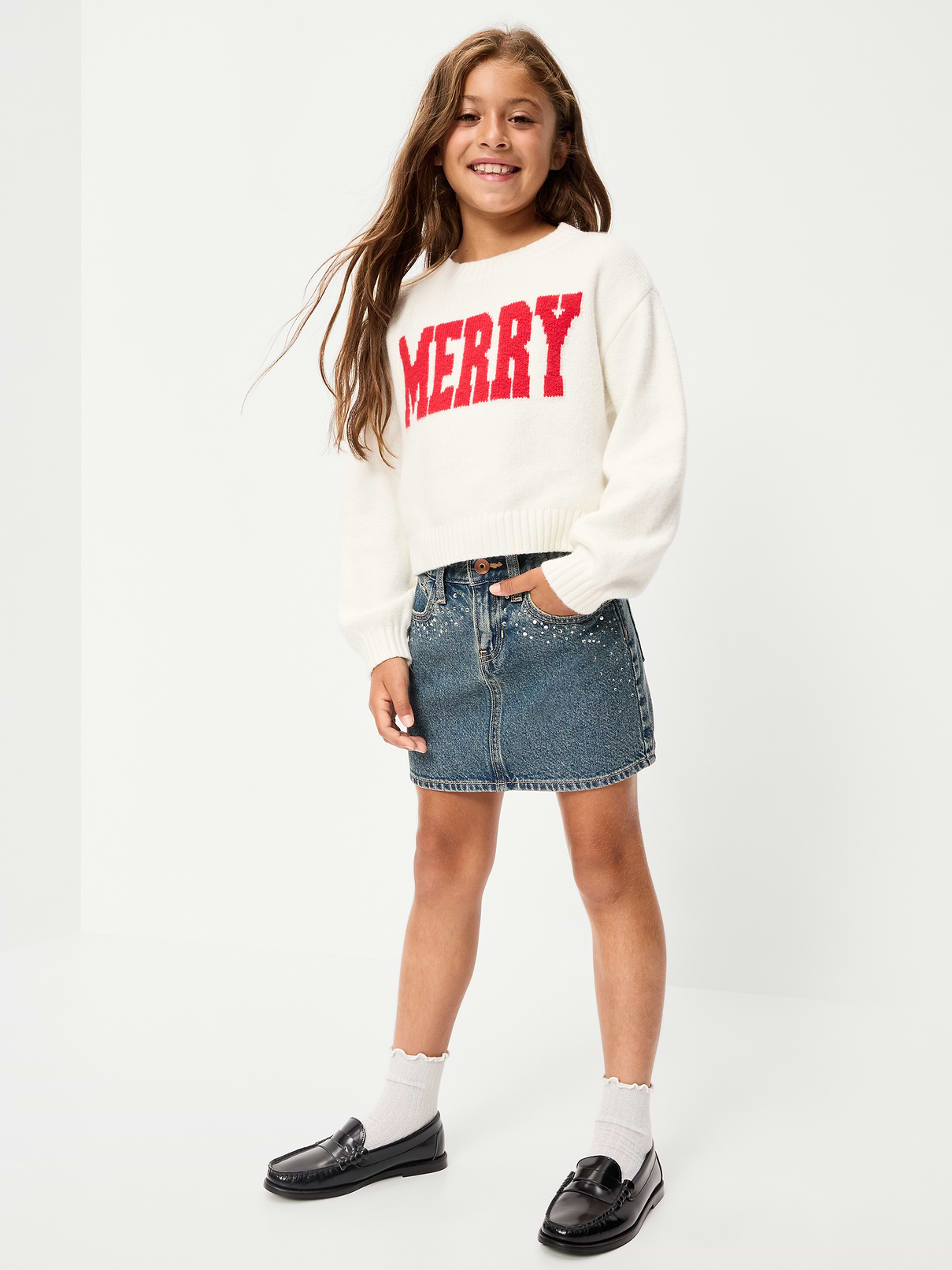 Image 3 of 5, Embellished Denim Skirt for Girls