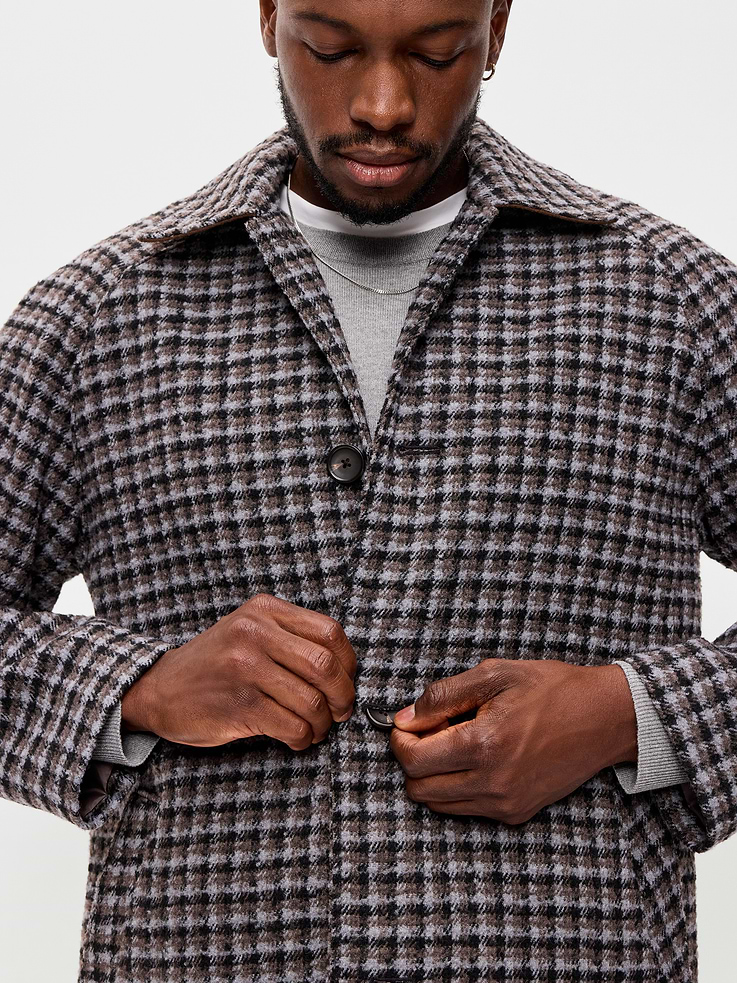 Image 6 of 6, Relaxed Long Twill Topcoat for Men