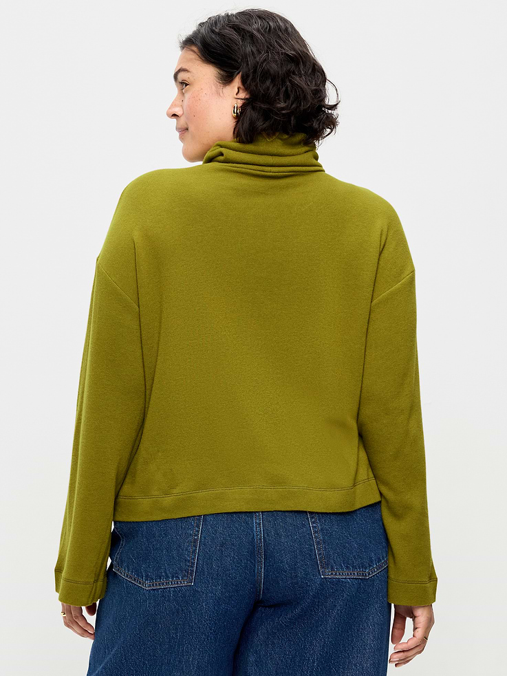 Image 9 of 9, Long-Sleeve Oversized Turtleneck Sweater