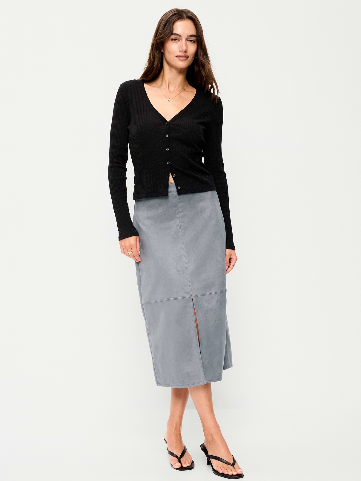 Faux-Suede Pencil Midi Skirt | Old Navy