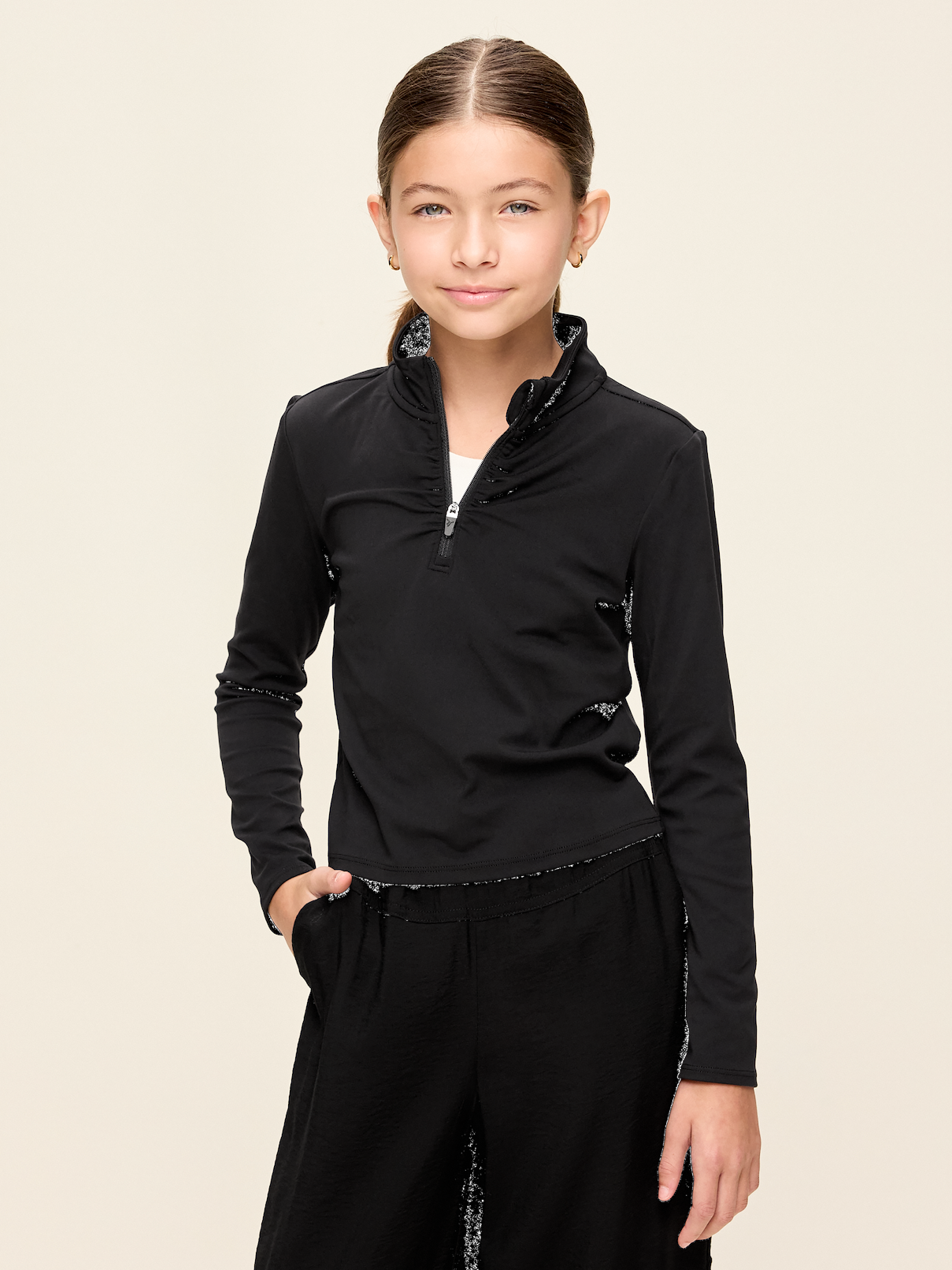 Image number 1 showing, StudioSmooth Half-Zip Performance Top for Girls