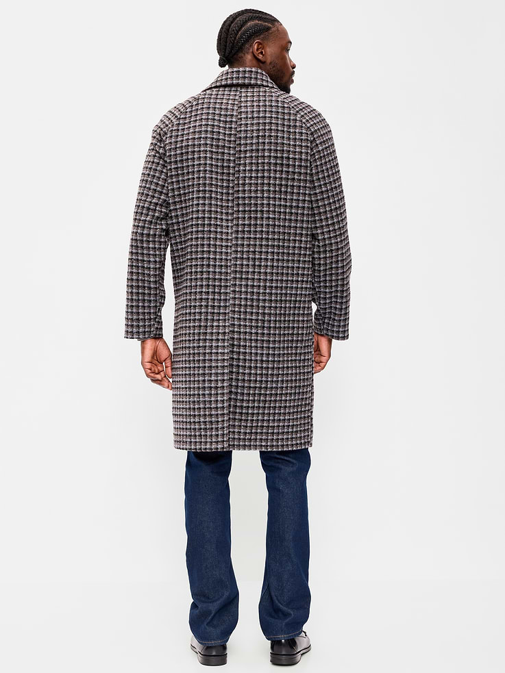 Image 2 of 6, Relaxed Long Twill Topcoat for Men