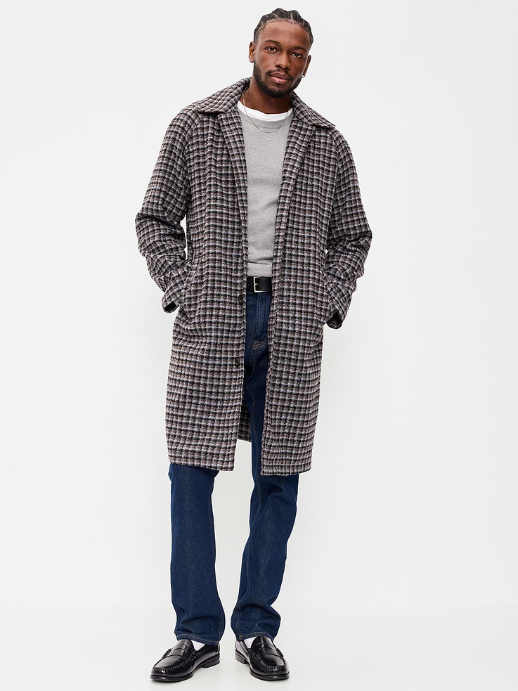 Image 1 of 6, spread collar, long sleeves, full length button-front, slant welt pockets, center seam at back, Product #907468