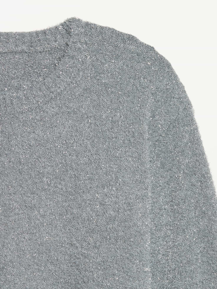 Image 6 of 6, Oversized Shine Crew-Neck Sweater