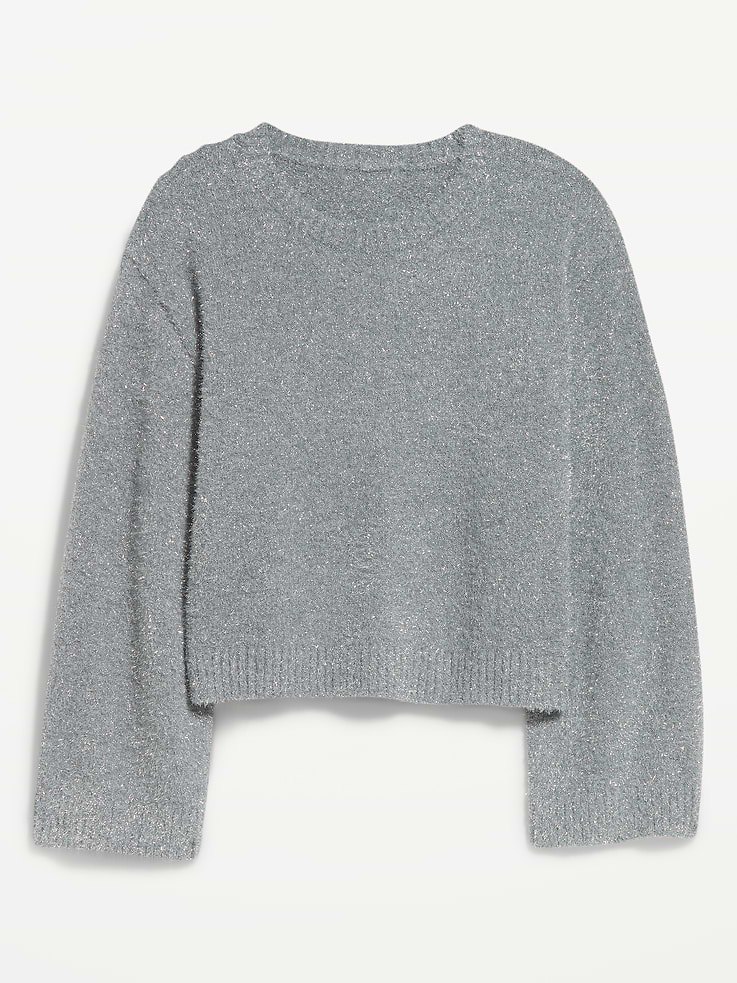 Image 5 of 6, Oversized Shine Crew-Neck Sweater