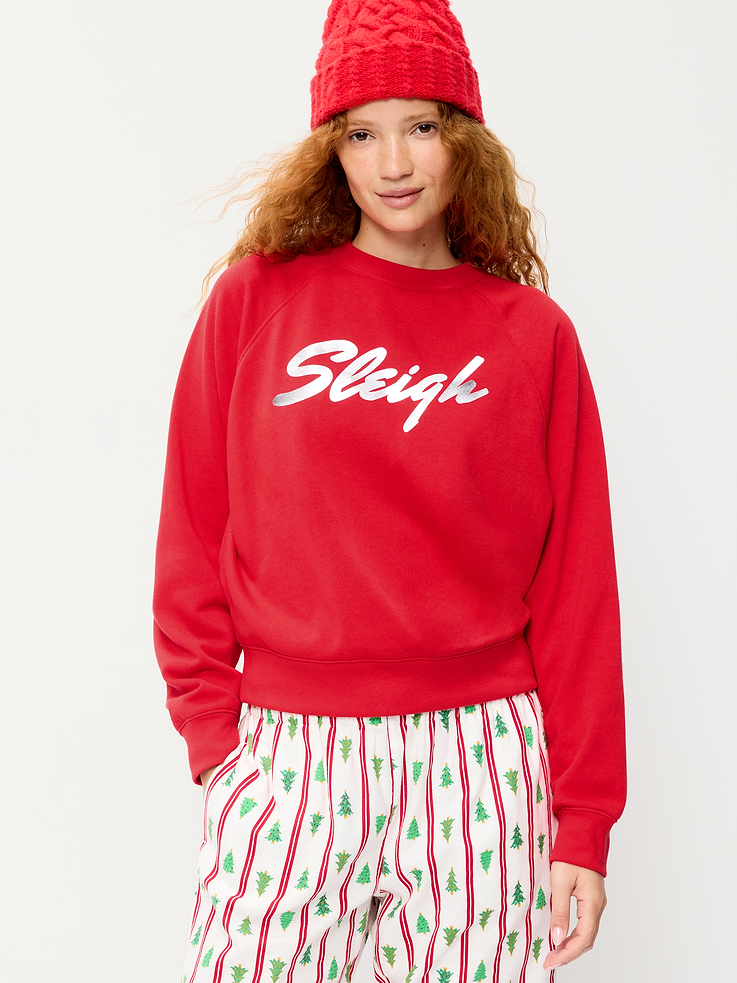 Image 1 of 9, crew neck, raglan sleeves, rib-knit trim, pullover style, Product #910709