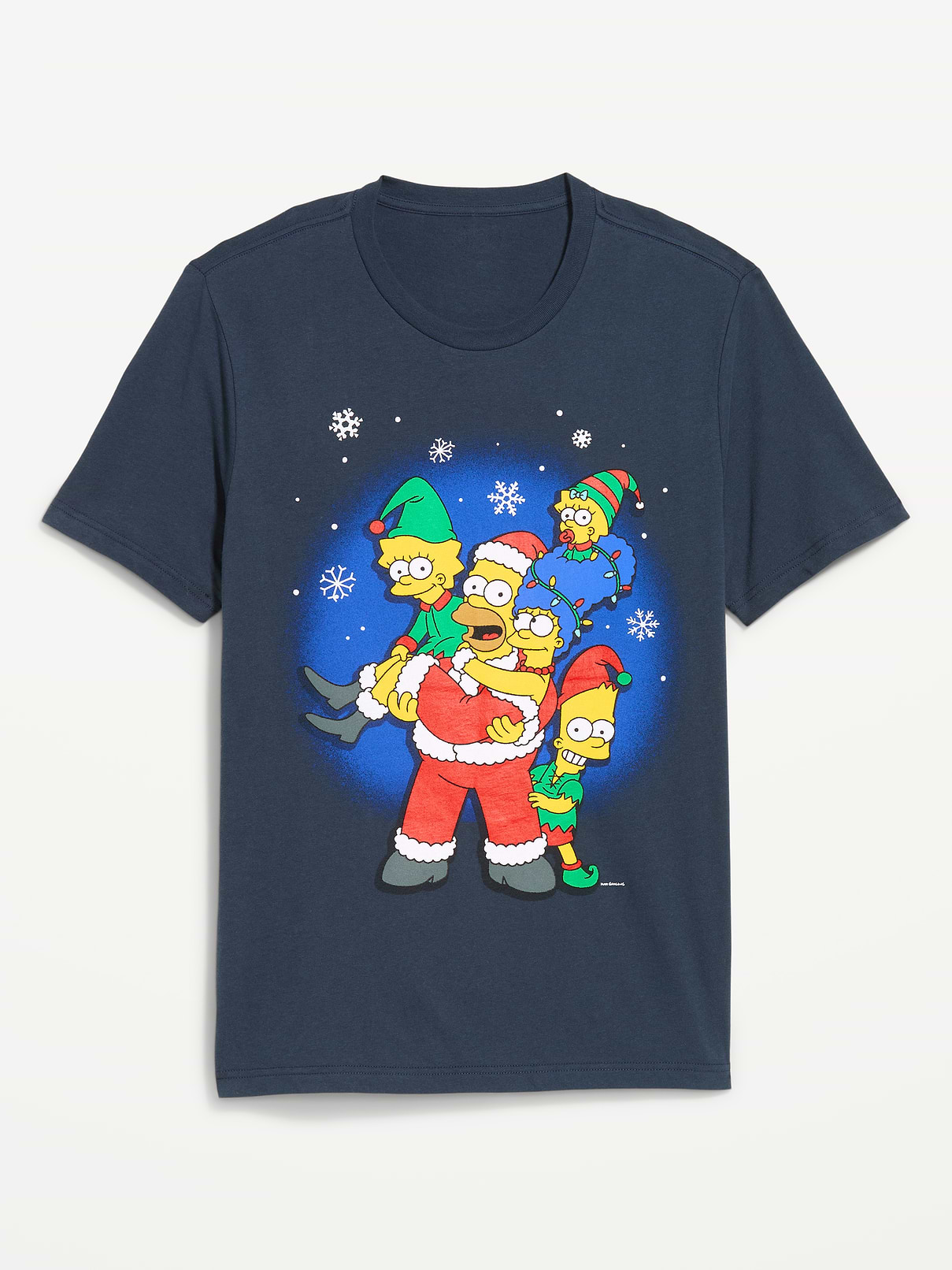 Image 1 of 2, rib-knit crew neck, short sleeves, licensed character graphic, THE SIMPSONS™ by Matt Groening; ™ & © 20th Television, Product #909912