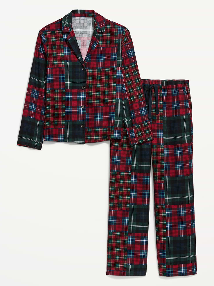 Image 3 of 7, Printed Flannel Pajama Pants Set for Women