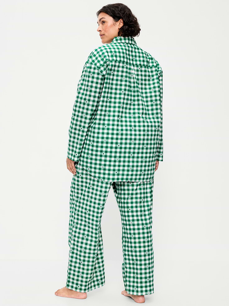 Image 7 of 7, Poplin Pajama Pant Set