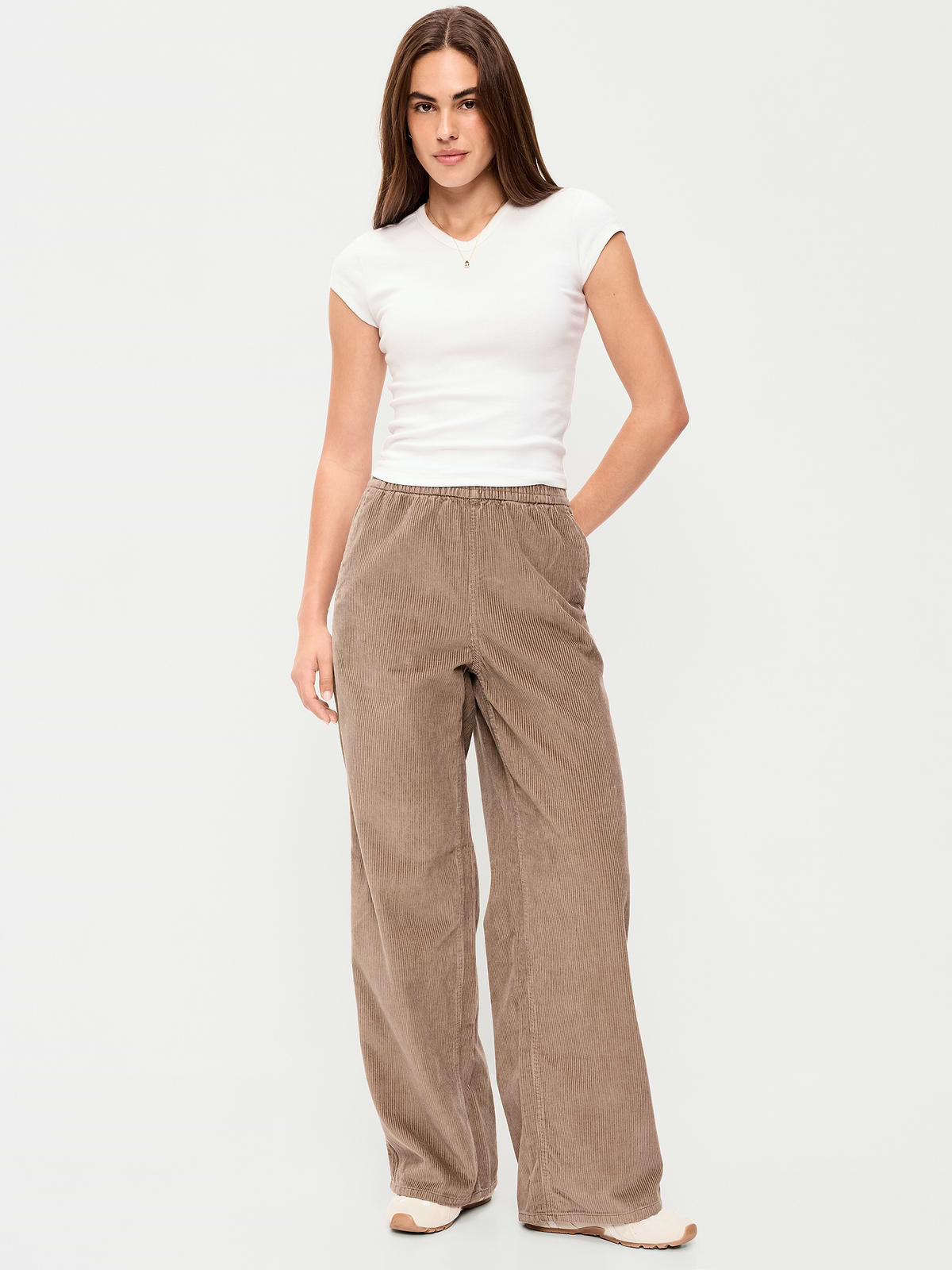 High-Waisted Baggy Wide-Leg Corduroy Pants