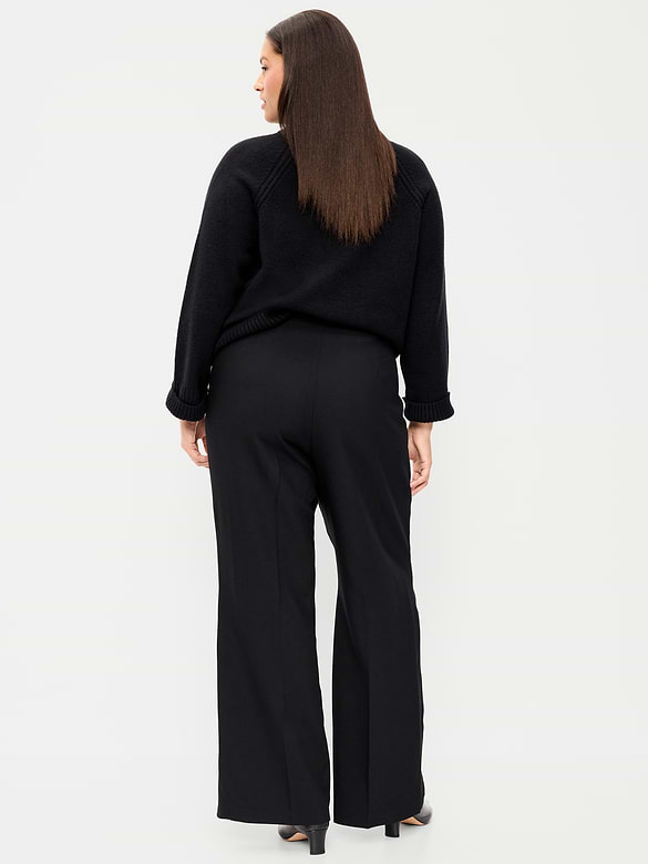 High-Waisted Patch Pocket Flare Pants
