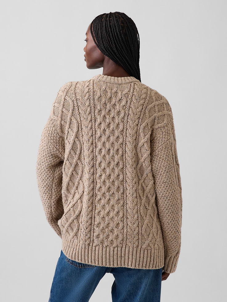 Image number 3 showing, Oversized Cable-Knit Sweater