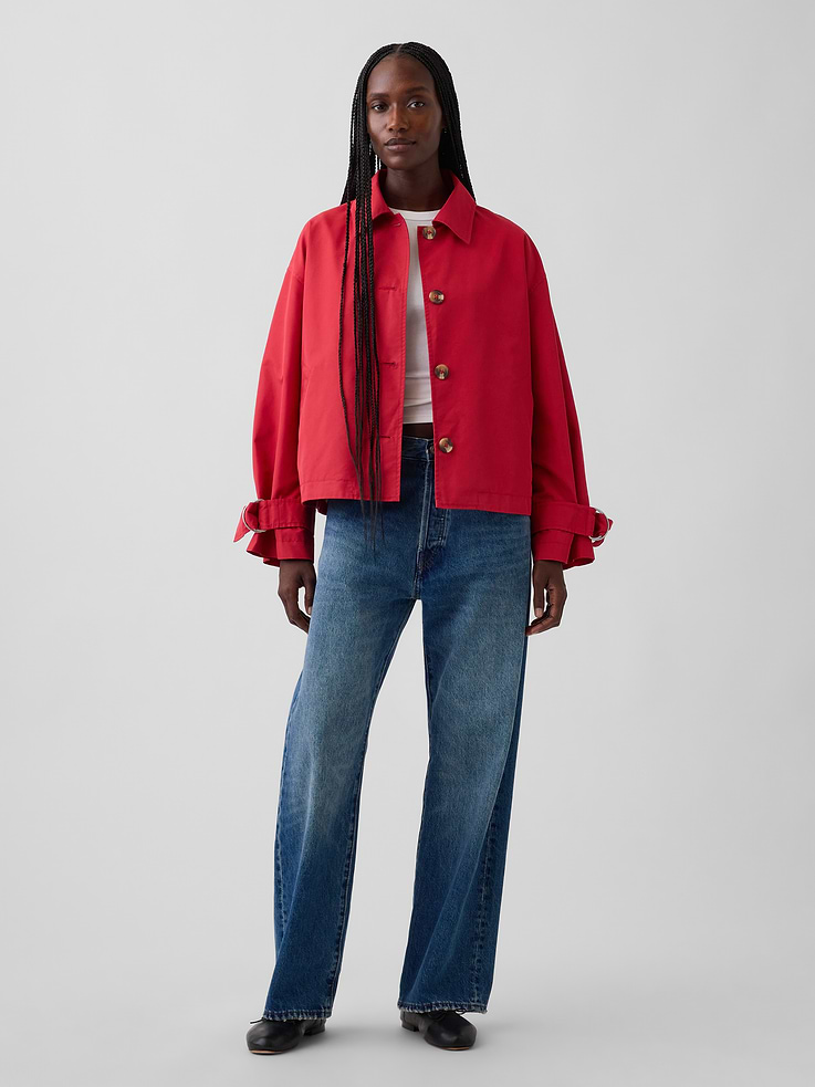 Image number 2 showing, Oversized Crop Trench Jacket