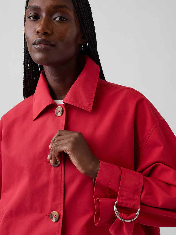 Image number 4 showing, Oversized Crop Trench Jacket