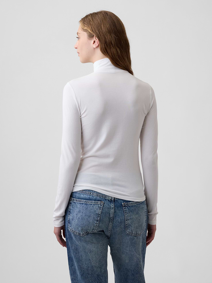 Image 2 of 5, Featherweight Jersey Mockneck T-Shirt