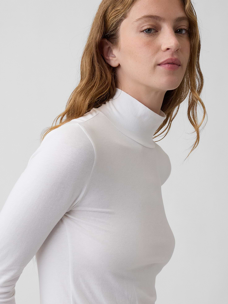 Image 4 of 5, Featherweight Jersey Mockneck T-Shirt