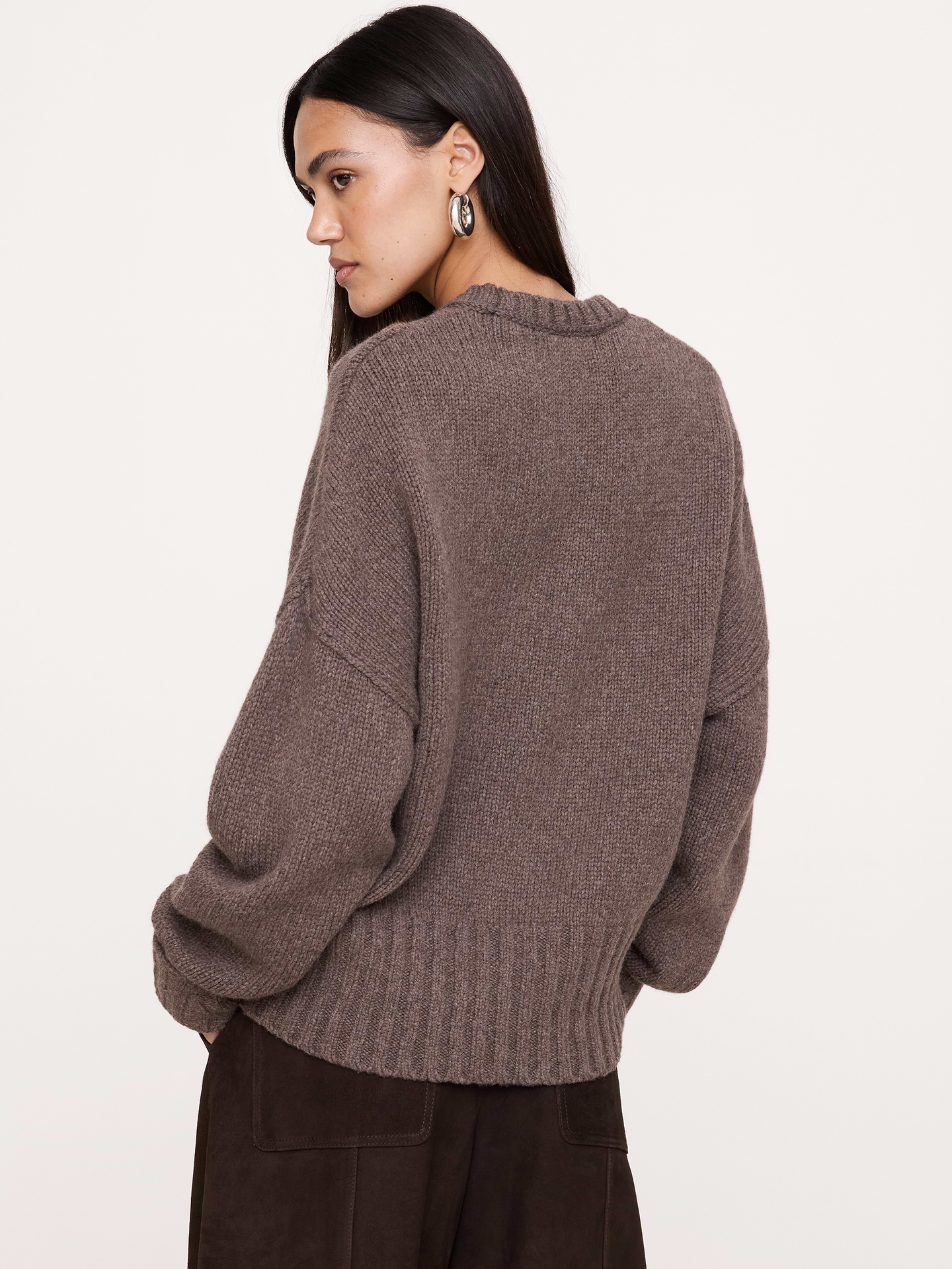 Image 3 of 5, Italian Merino-Blend Crew-Neck Sweater