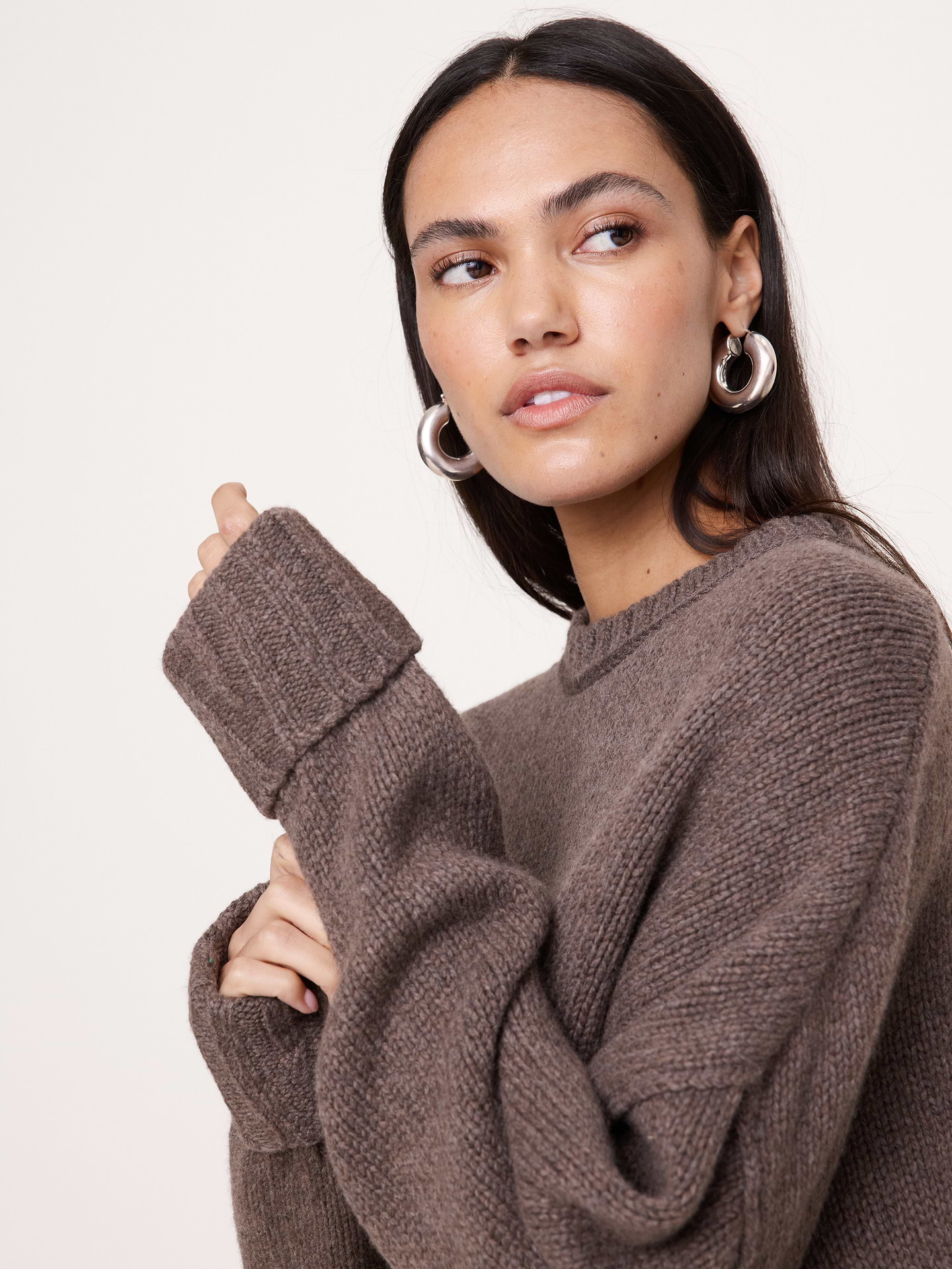 Image 4 of 5, Italian Merino-Blend Crew-Neck Sweater