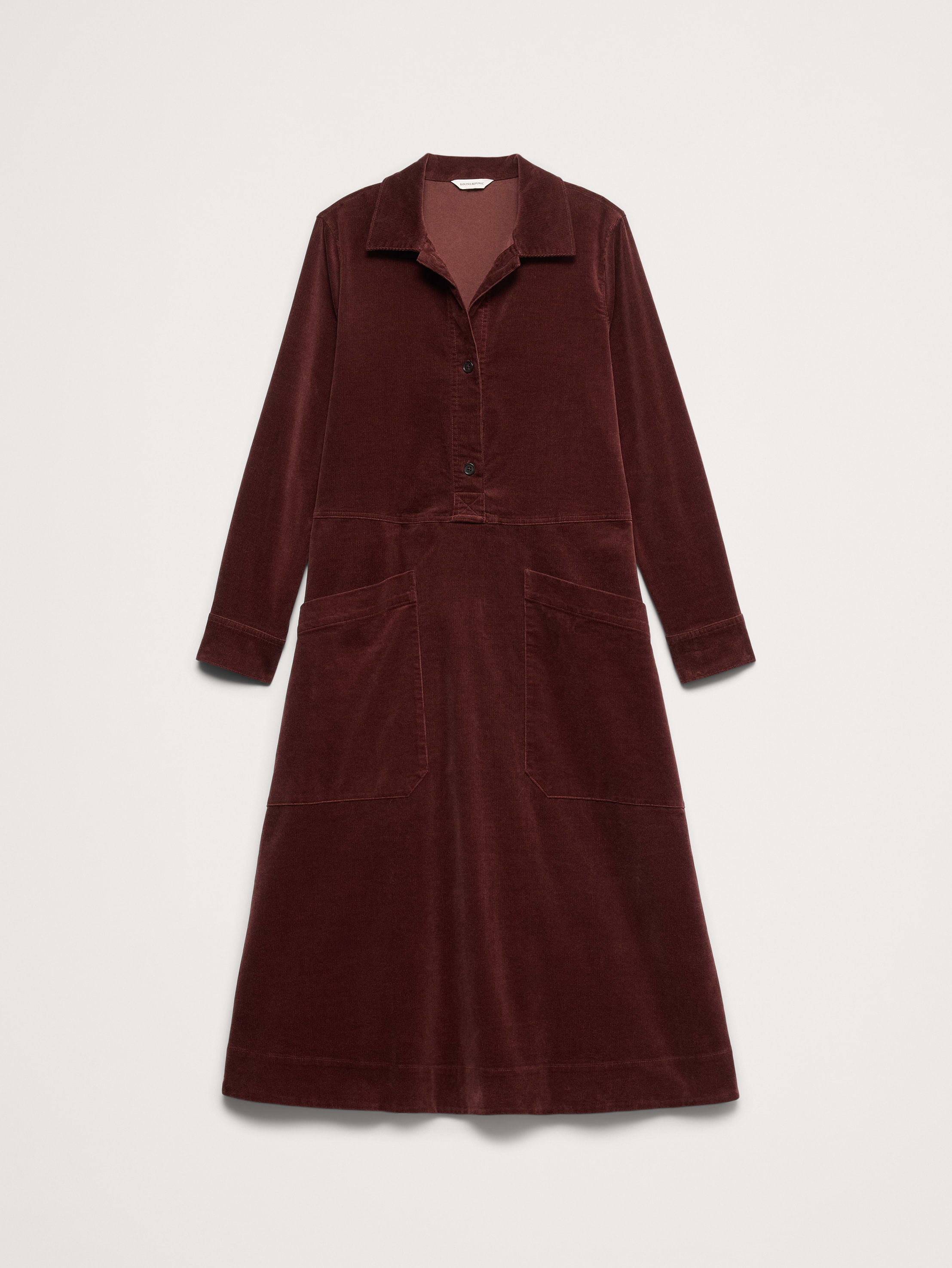 Image 5 of 7, Corduroy Pocket Shirt Dress