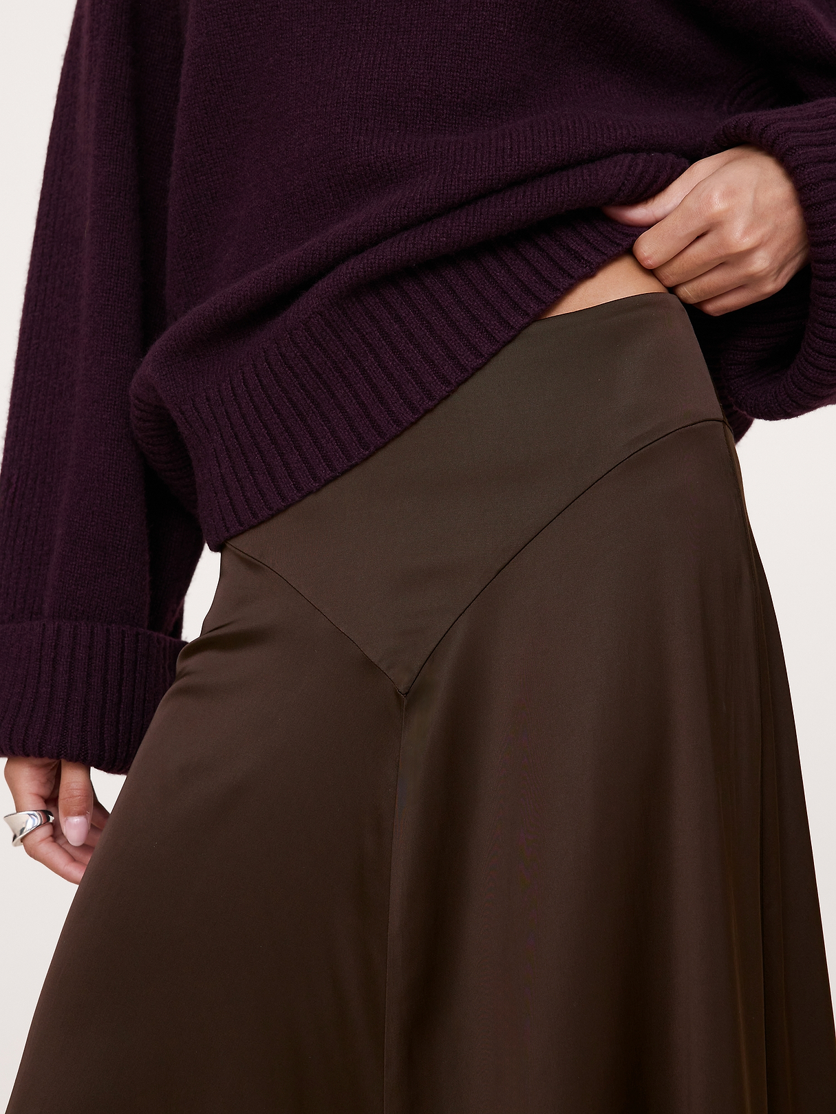 Stretch-Satin Basque-Waist Maxi Skirt | Banana Republic