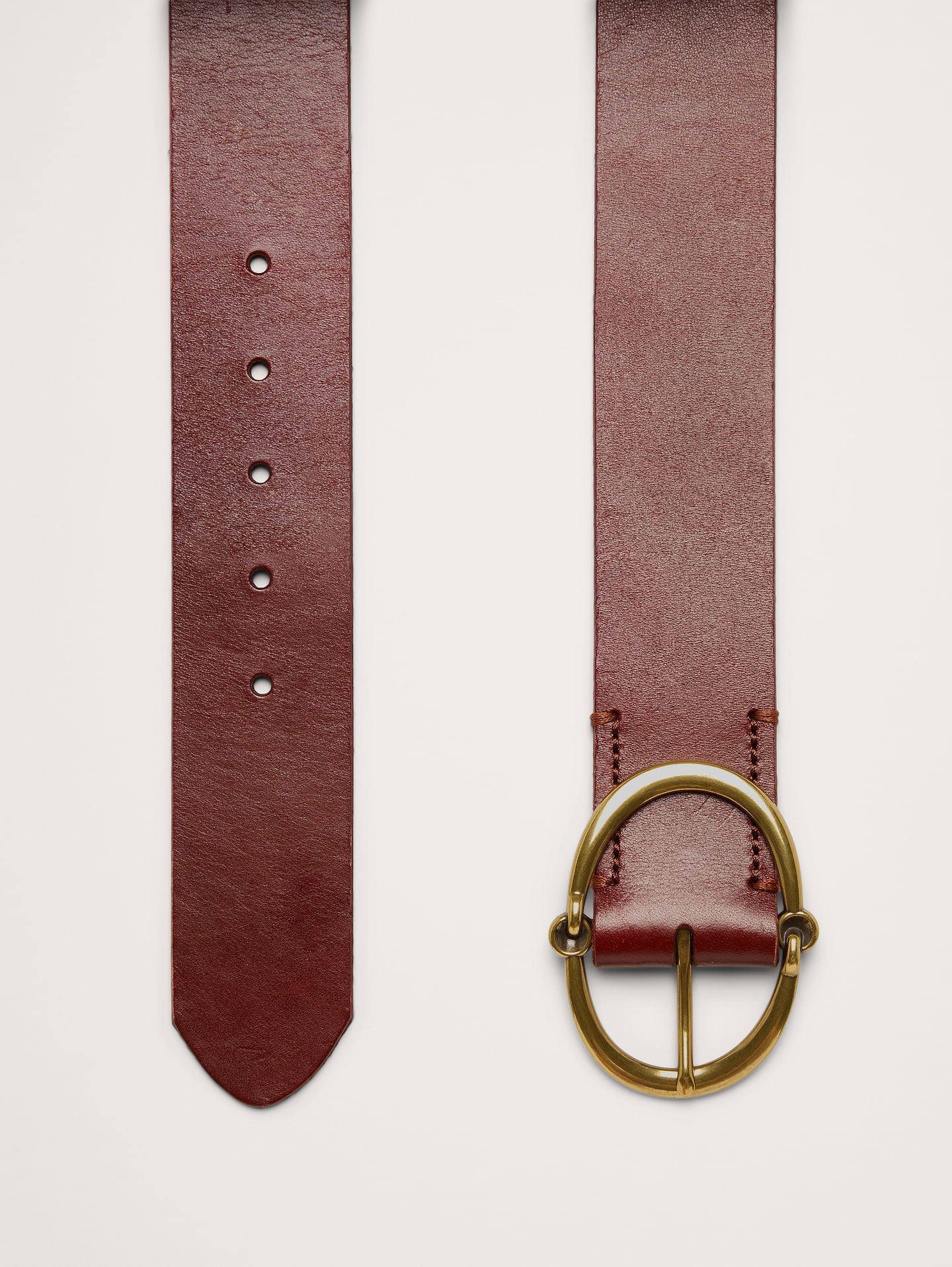 Image number 3 showing, Leather Rounded-Buckle Belt