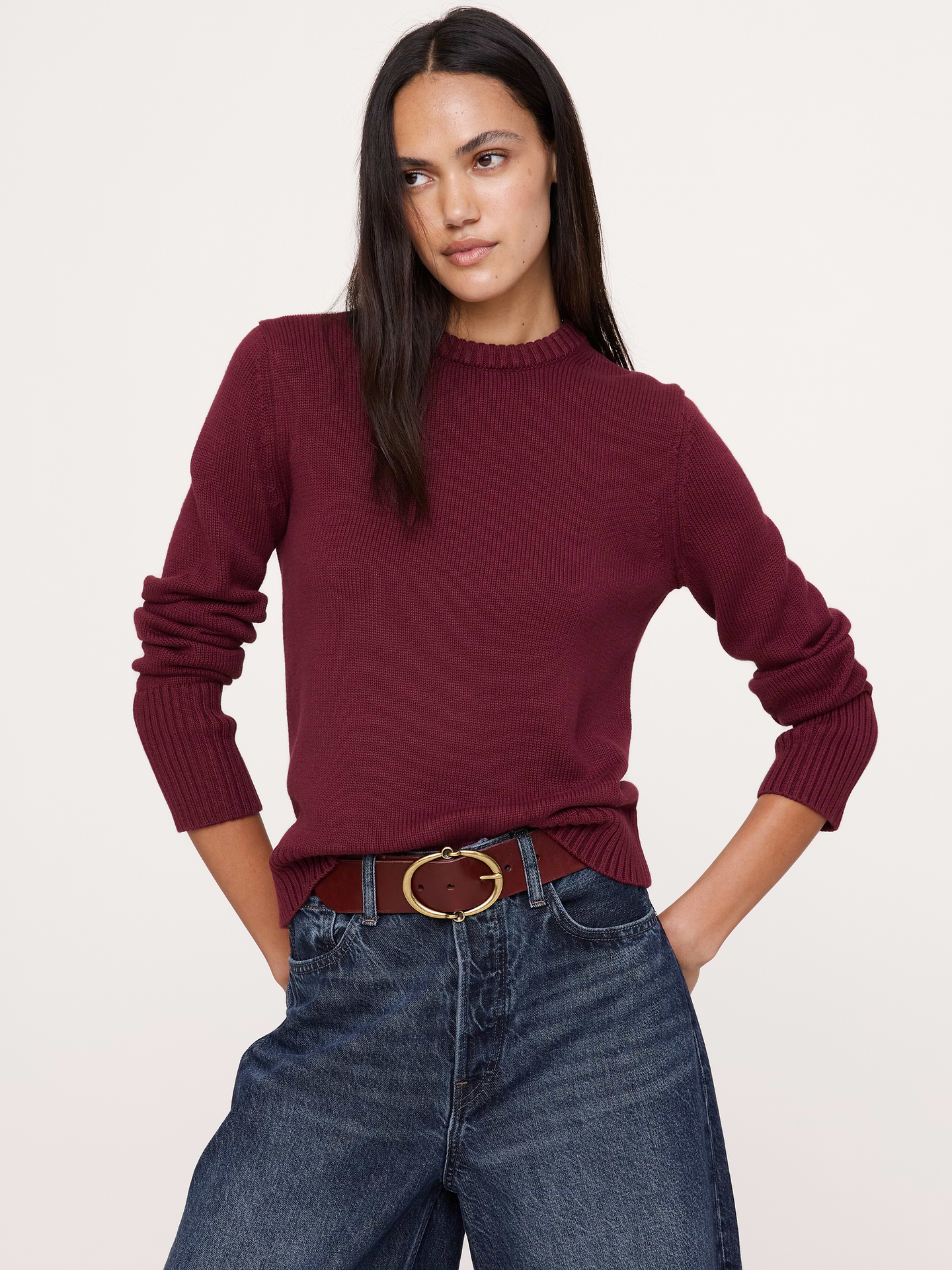 Image number 2 showing, Leather Rounded-Buckle Belt