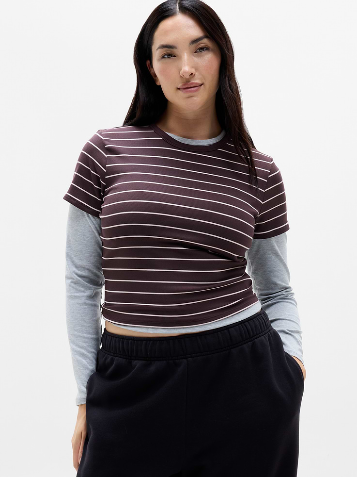 Image number 1 showing, Signature Rib Crop Tee