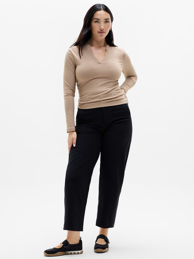 Image 2 of 6, Signature Rib V-Neck Top