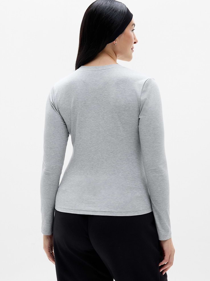 Image 3 of 7, Signature Rib V-Neck Top