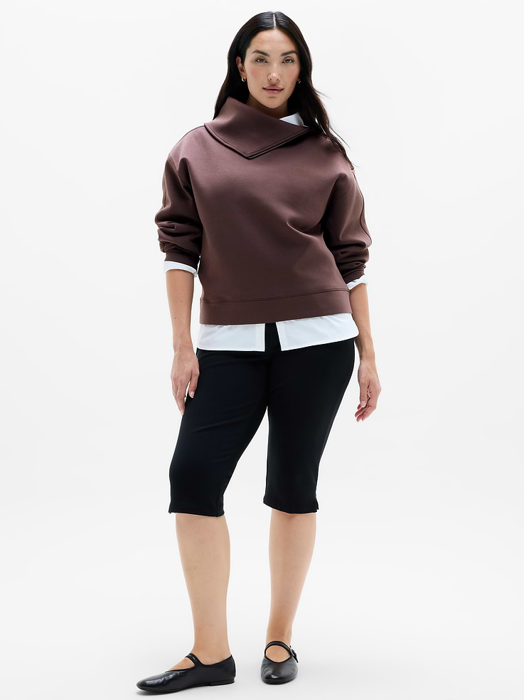 Image 2 of 6, Form Knit Shawl Collar Sweatshirt