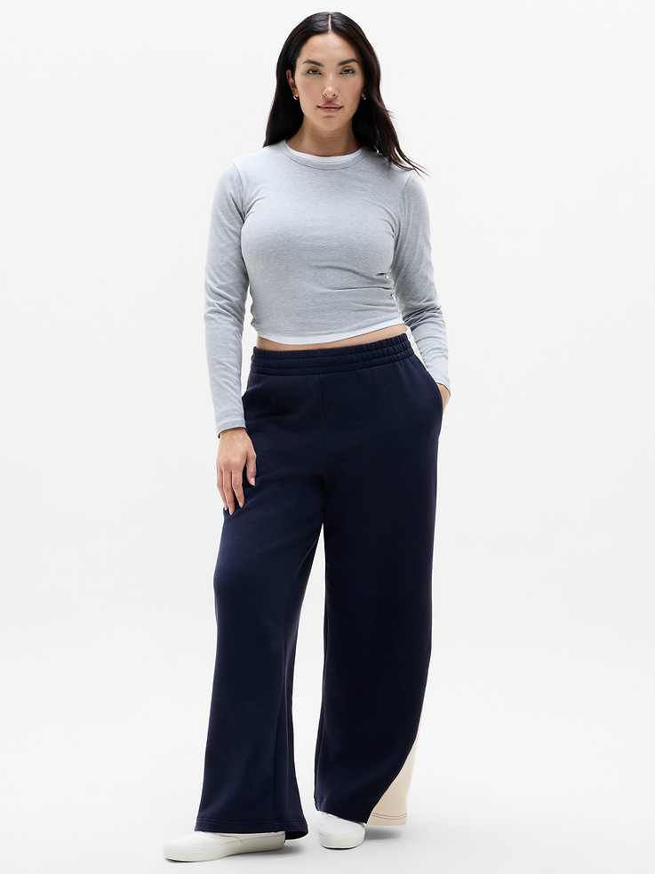Image 4 of 6, Forever Fleece Colorblock Wide Leg