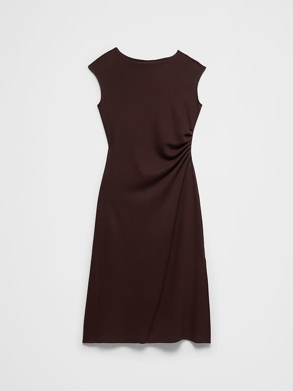 Soft Touch Side-Shirred Midi Dress